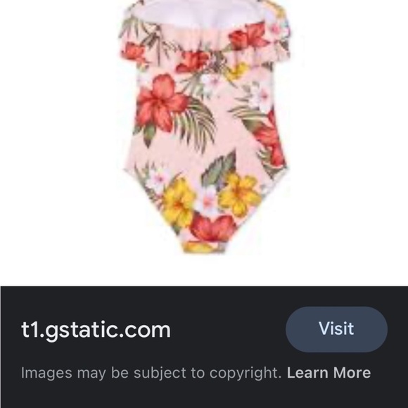 Women's Flounce Front Classic One Piece Swimsuit Multicolor Kona Sol Size L NWT - Picture 2 of 3